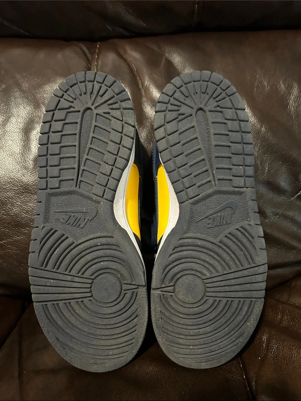 Nike Kids Low Dunk Sneakers in Yellow and Navy Blue